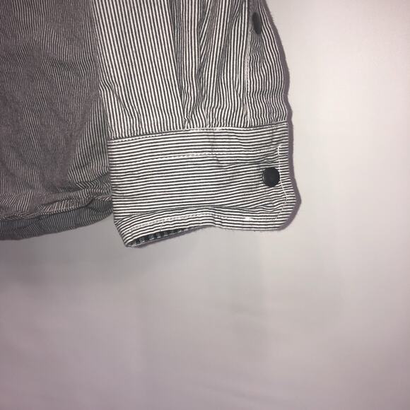 Decoded 100% Cotton XL Long Sleeve Button Front Flip Cuff Striped Shirt - Picture 6 of 9
